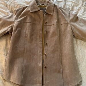 A.M.I. Women's Beige Leather Jacket